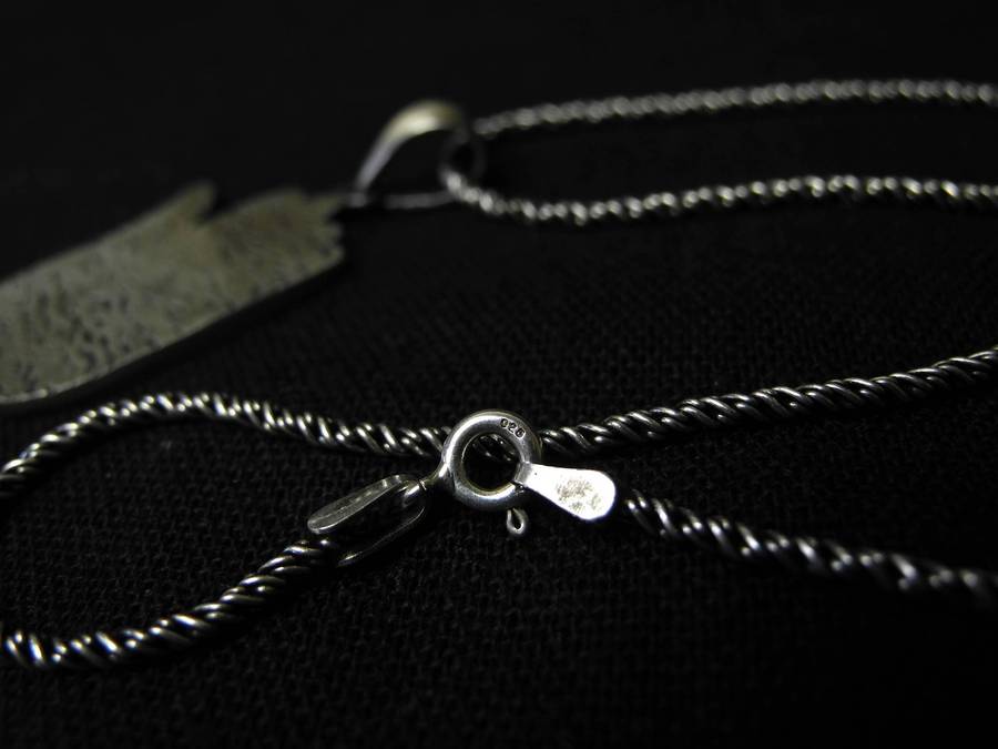 Vintage .925 Sterling Silver Hamsa Pendant on Sterling Silver Rope Chain (13.5g)