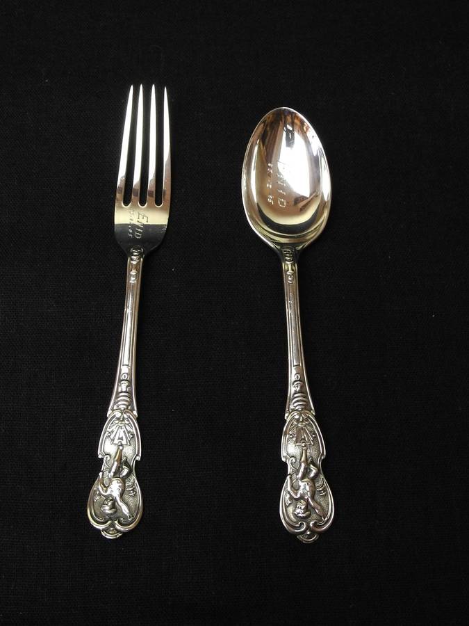 Antique Hallmarked Sterling Silver Christening Set by Walker and Hall, Sheffield 1911/12 (51.7g)