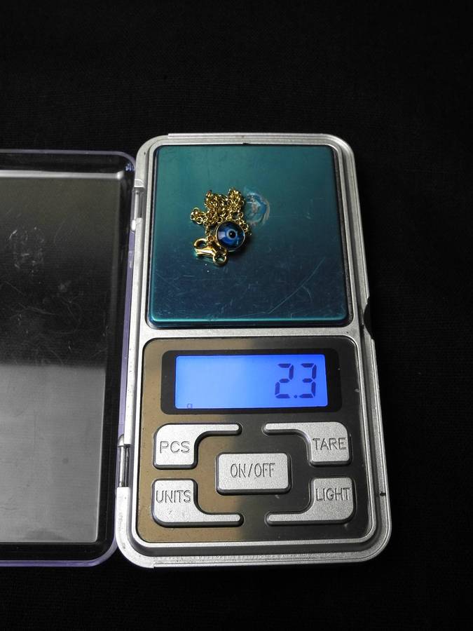 14ct Gold Evil Eye Charm Bracelet (2.3g)