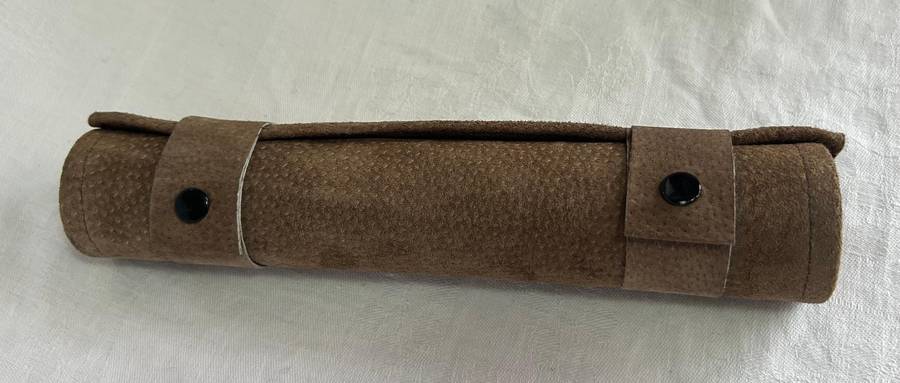 Leather Backgammon Roll-Up Set