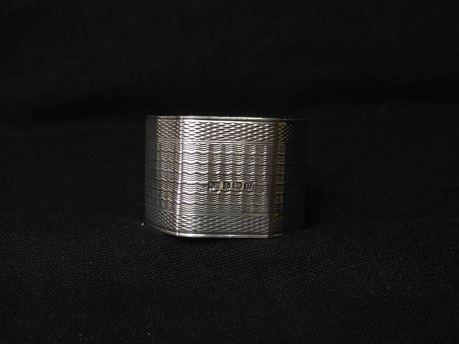 .925 Sterling Silver Patterned Napkin Ring, Birmingham 1944 (22.9g)