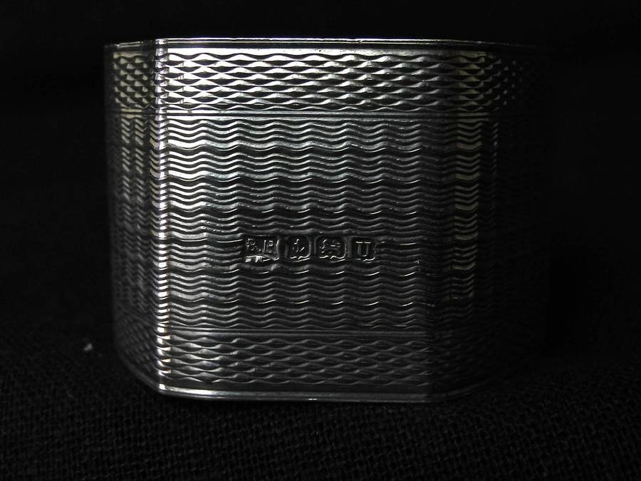 .925 Sterling Silver Patterned Napkin Ring, Birmingham 1944 (22.9g)