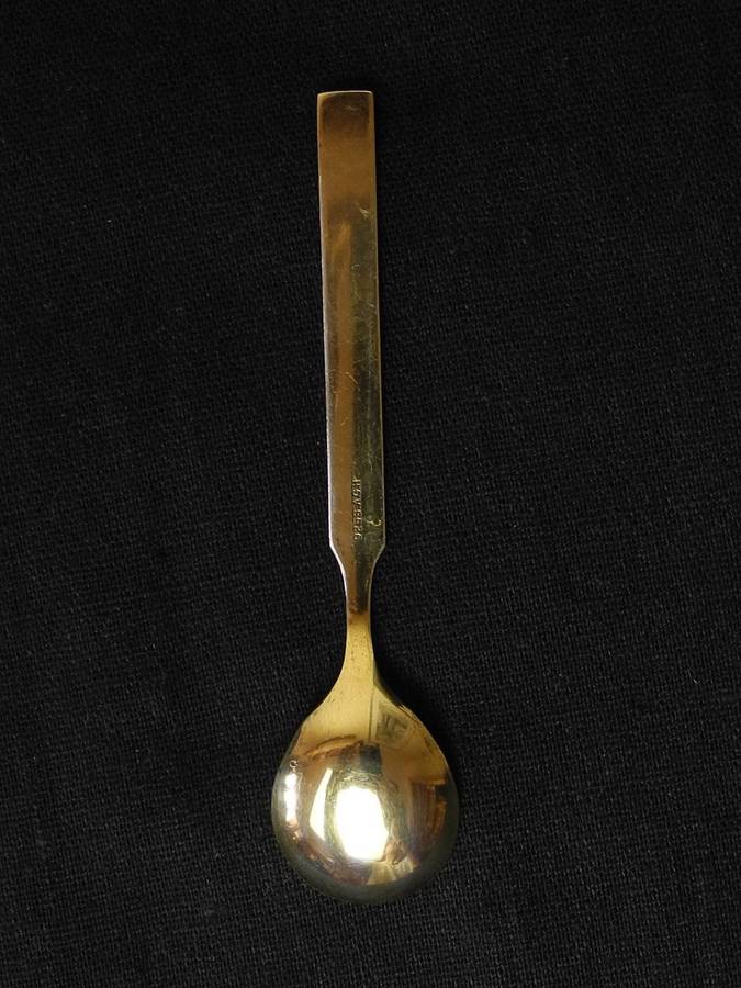 .925 Norwegian Gilded Sterling Silver and Enamel Demitasse Spoon (9.3g)