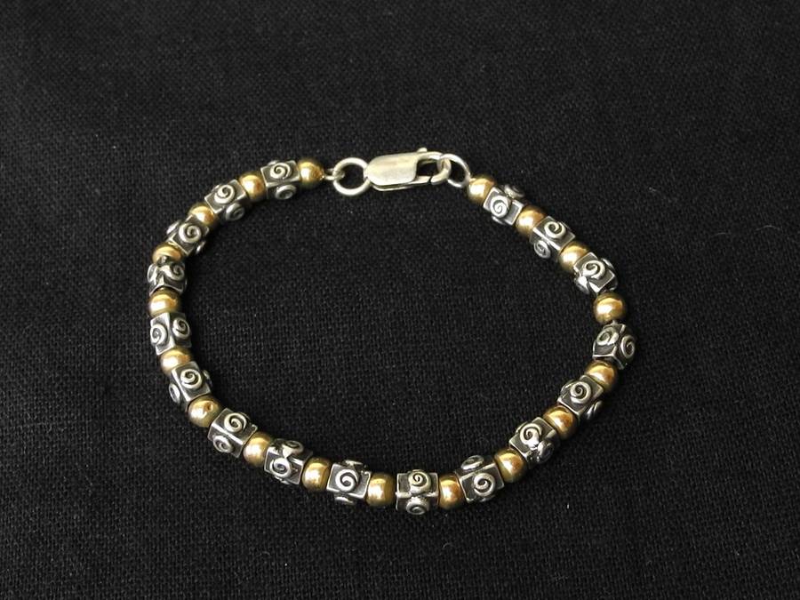 .925 Sterling Silver Beaded Bracelet (14.5g)