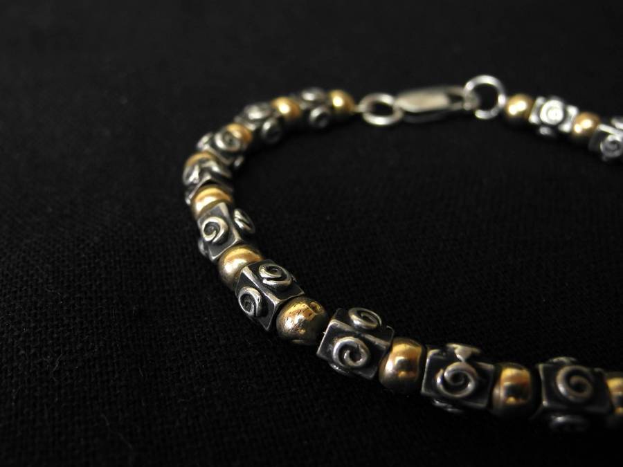 .925 Sterling Silver Beaded Bracelet (14.5g)