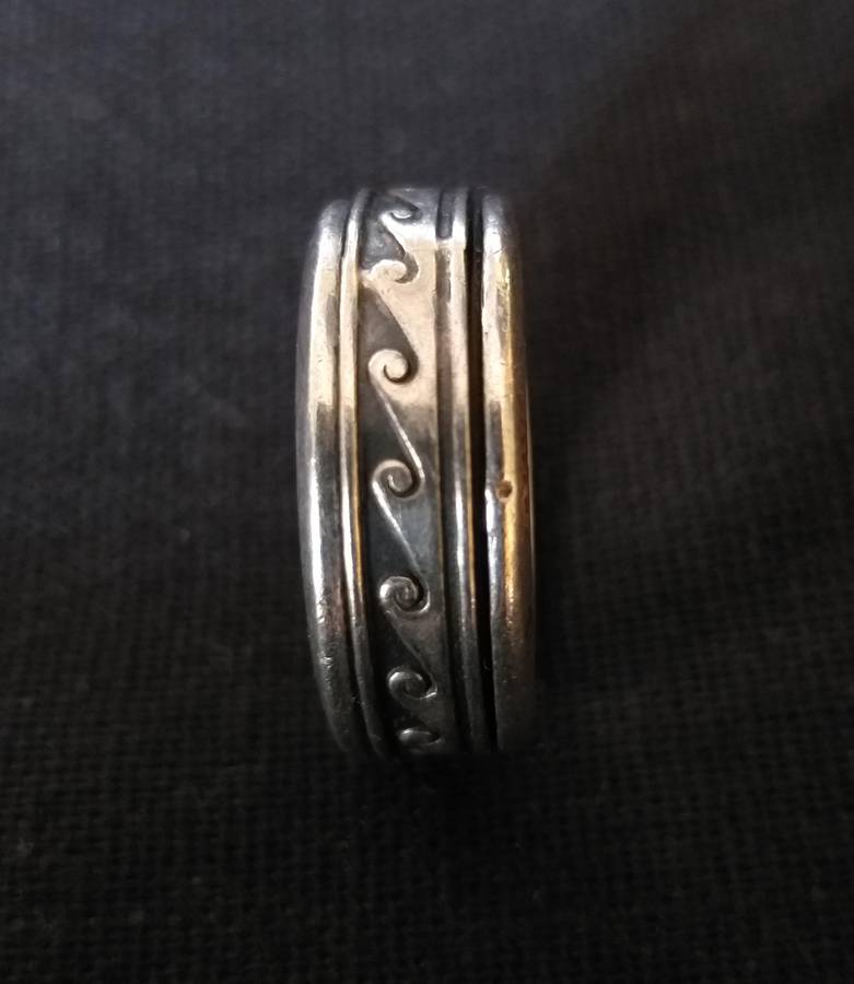 Vintage Mexico Sterling Silver Spinner Ring