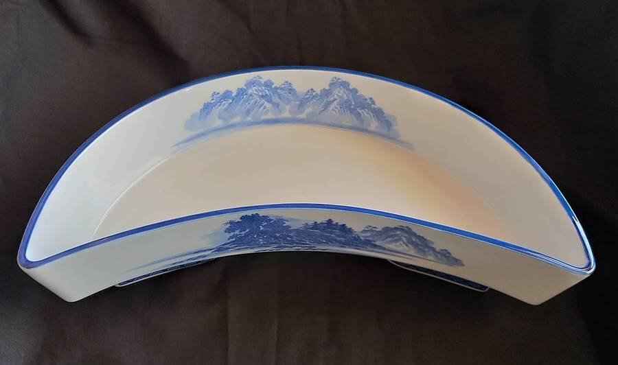 Vintage Japanese Porcelain Crescent-shaped Vase