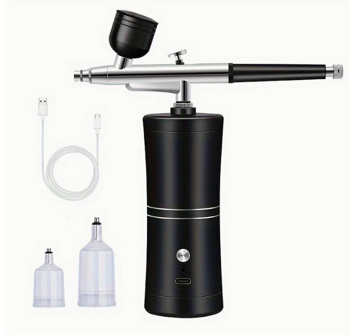 Airbrush Portable Air Compressor Nano Fog Mist Sprayer - Black