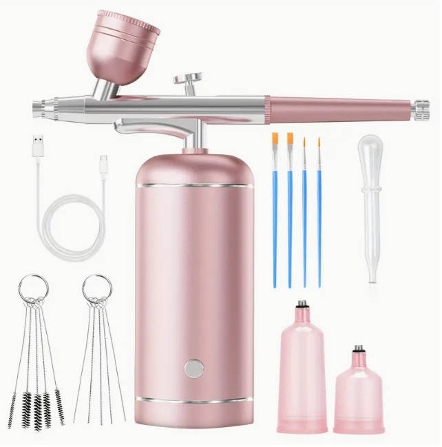 High-Pressure Cordless Airbrush Kit with 48PSI Compressor - USB Rechargeable, Non-Clogging Nozzle