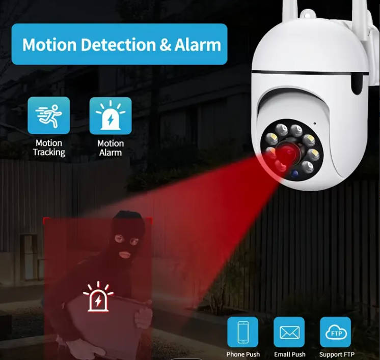WiFi Security Camera - 1080p, 2.4GHz WiFi, IR/Night Vision All-Round Protection Camera- Battery/USB