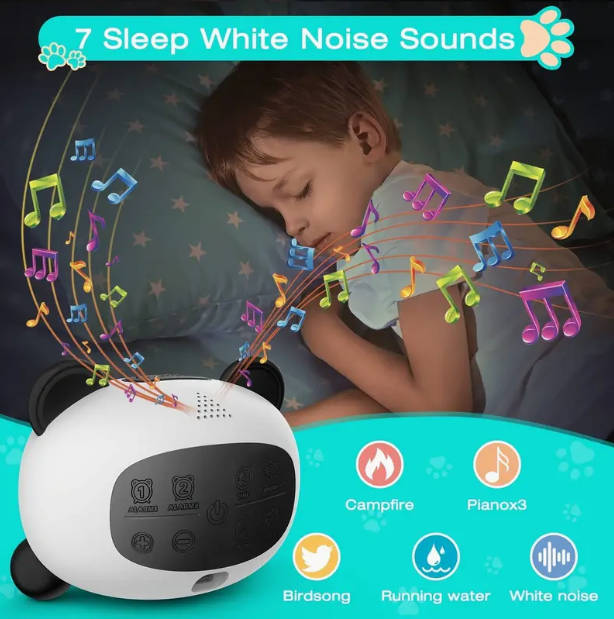 USB Rechargeable Sleep Training Alarm Clock with Sun & Moon Design