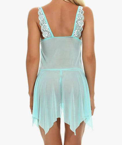 Plus Size Babydoll Lingerie Chemise and Thong Set Underwear
