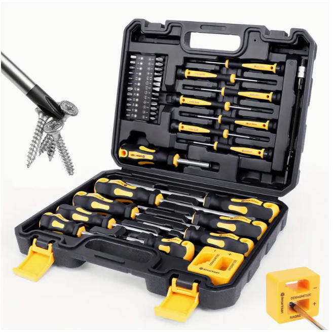 43pcs Magnetic Screwdriver Set Includes Slotted, Phillips, Hex, Torx, And Precision Screwdriver Sets