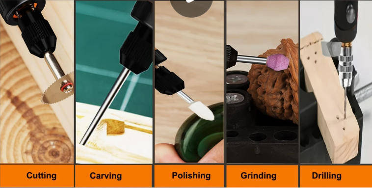 Compact Cordless Rotary Tool Kit - 3.7V, USB Rechargeable with 500mAh Lithium Battery, 3 Speeds