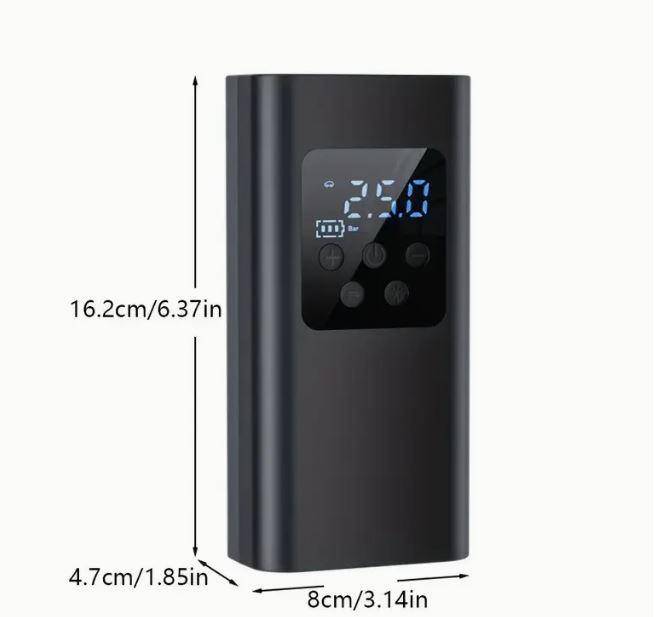 Portable Car Tire Inflator, Air Pump for Car Tires with Digital Pressure Gauge and LED Light