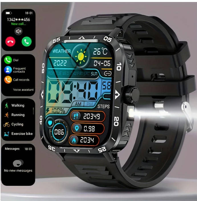 Smart Watch (Answer/Call) Outdoor Sports Watch LED Altimeter Barometer 100+Sports Mode