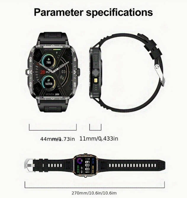 Smart Watch (Answer/Call) Outdoor Sports Watch LED Altimeter Barometer 100+Sports Mode