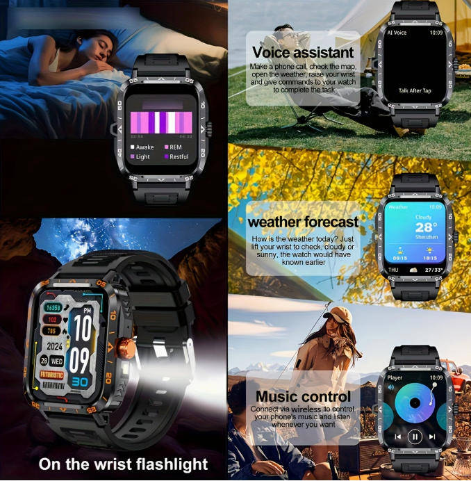 Smart Watch (Answer/Call) Outdoor Sports Watch LED Altimeter Barometer 100+Sports Mode