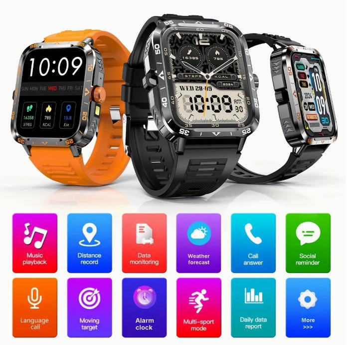 Smart Watch (Answer/Call) Outdoor Sports Watch LED Altimeter Barometer 100+Sports Mode