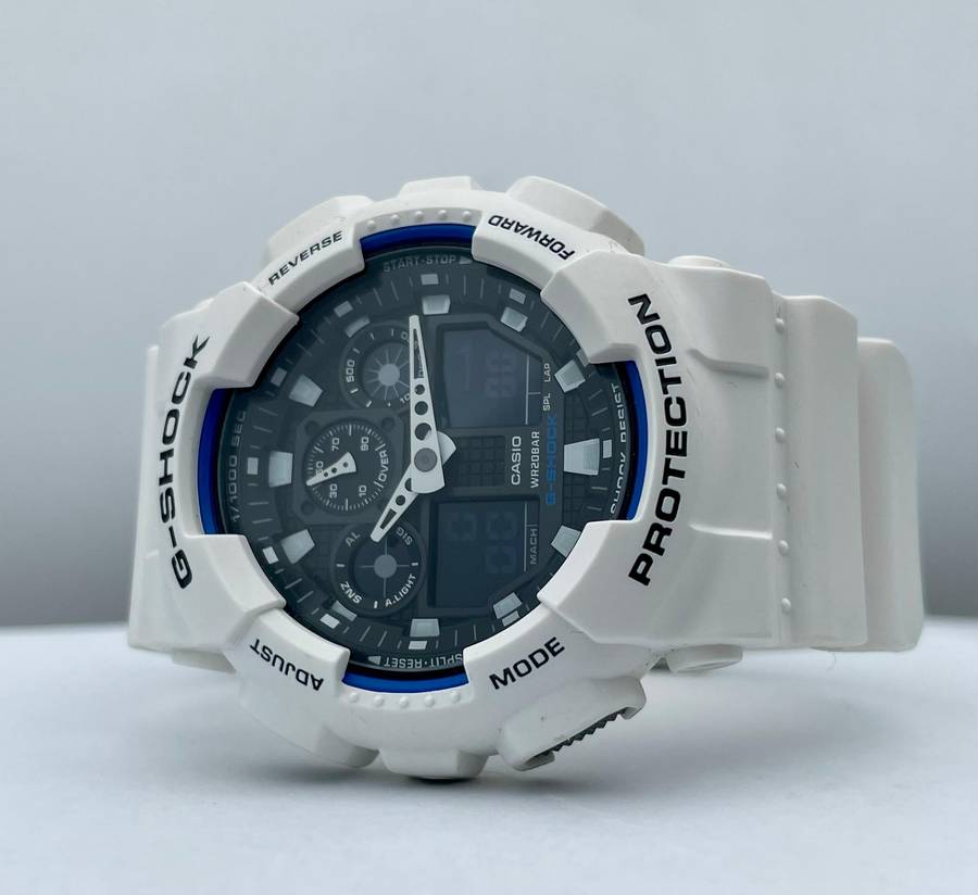 White Casio G shock GA-100B