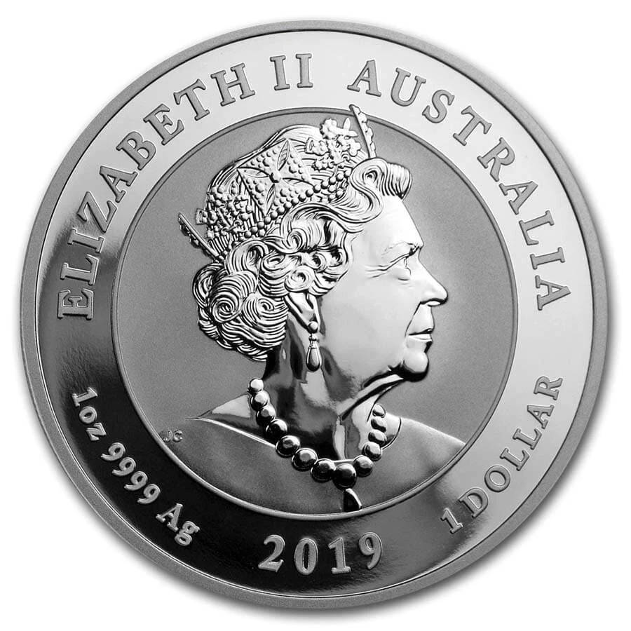 2019 Australia Double Dragon 1 oz Silver BU Coin