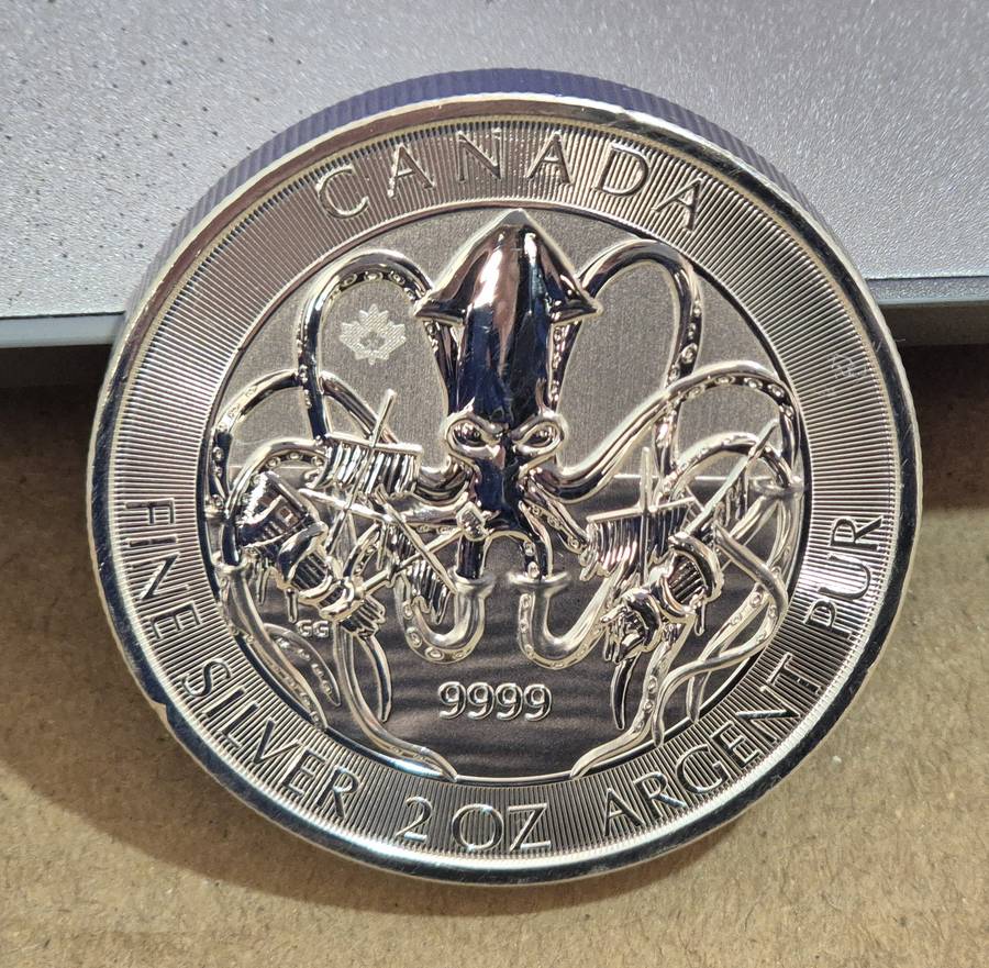 2020 2 oz Royal Canadian Creatures of the North The Kraken Silver Coin