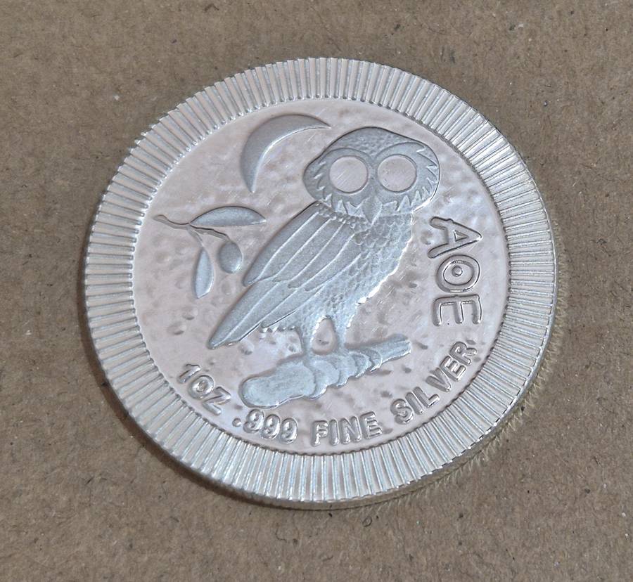 2021 Goddess Athenas Owl Greek AOE Tetradrachm 1oz .999 Sil