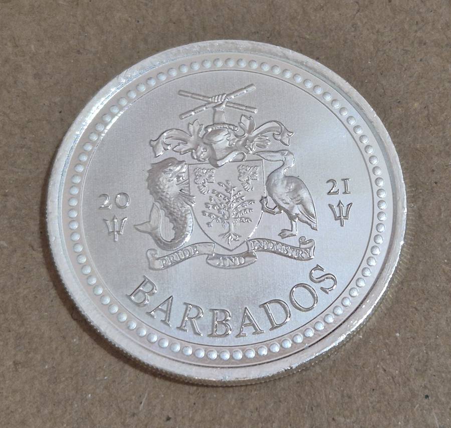 2021 Barbados 1 oz .999 Fine Silver Trident