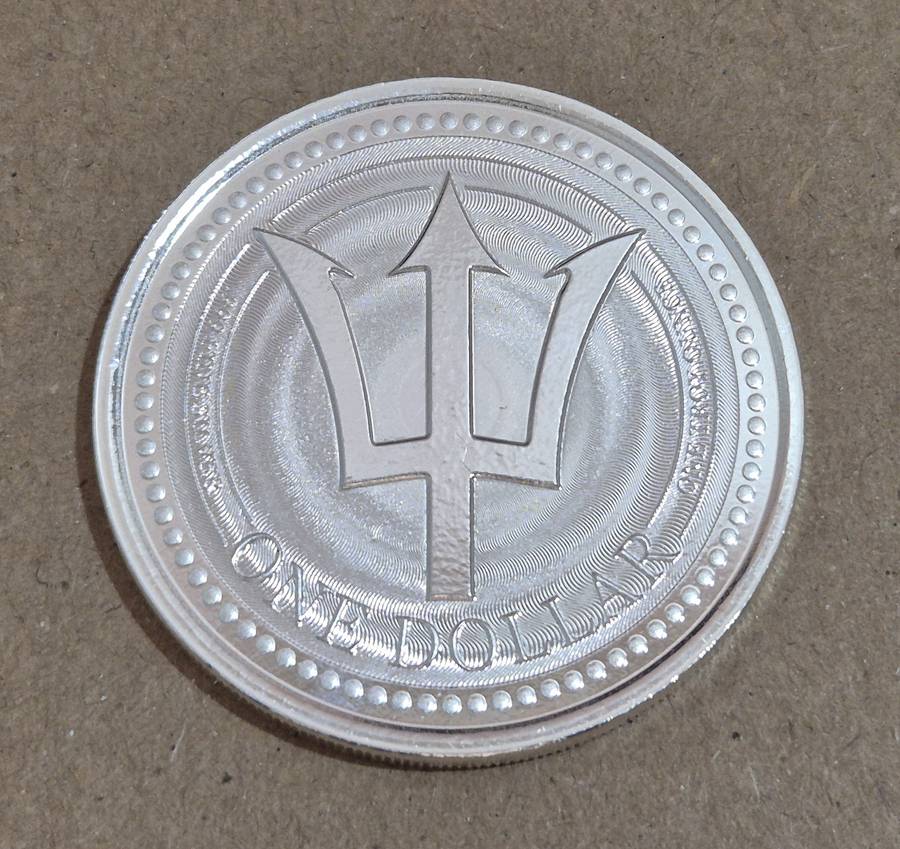 2021 Barbados 1 oz .999 Fine Silver Trident