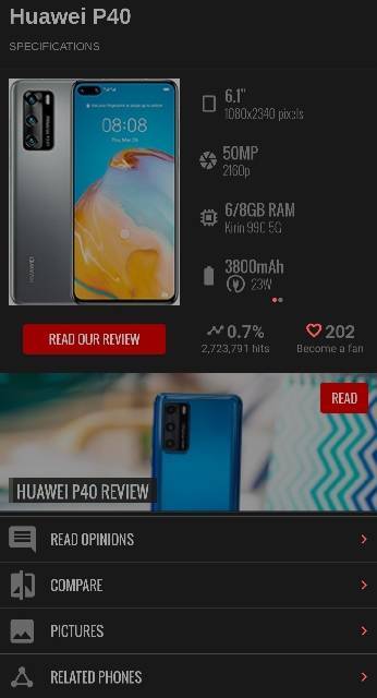 Huawei P40, 5G, 50MP Camera 8GB ram 128GB internal storage, market price R 8 499.00