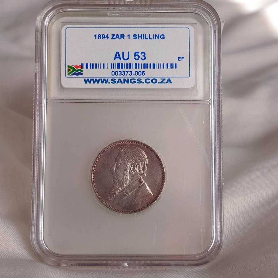1894 Z.A.R Kruger Silver Shilling AU53