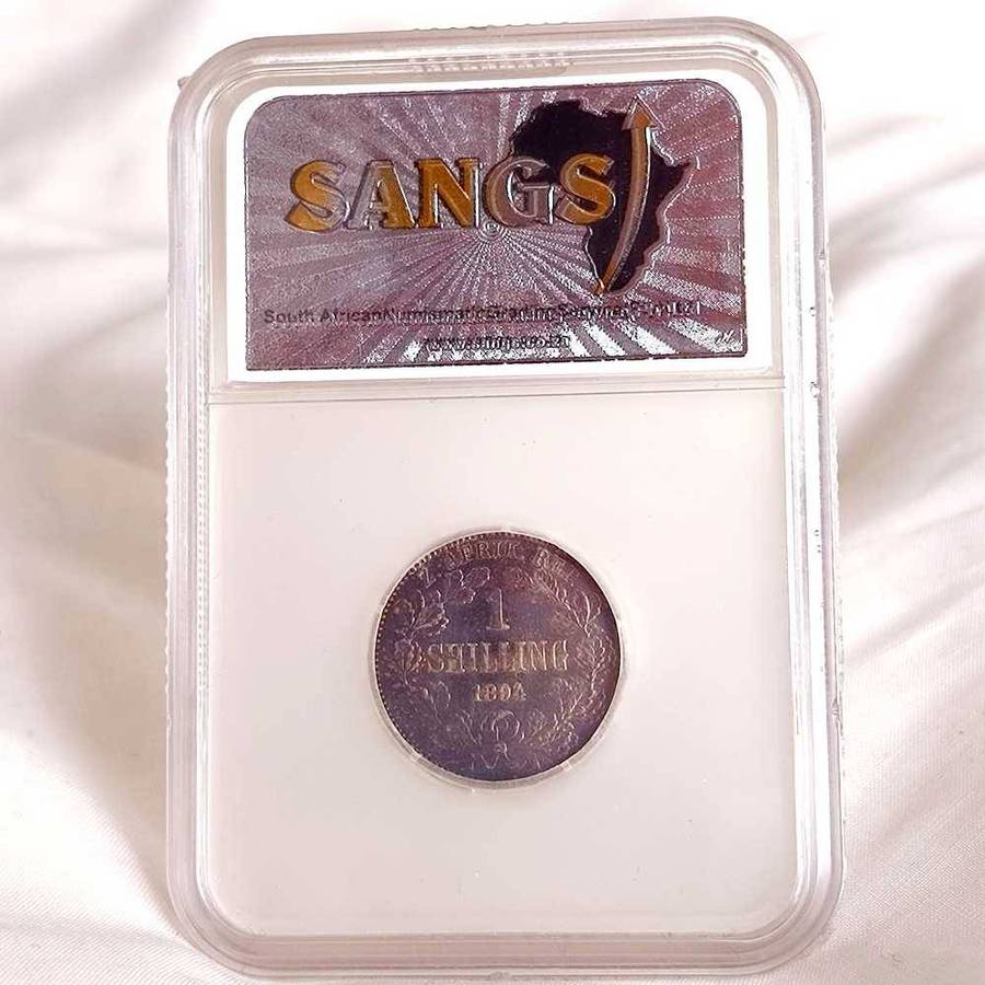 1894 Z.A.R Kruger Silver Shilling AU53