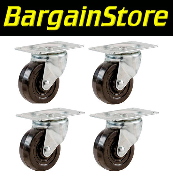 4 Piece 1.5" Castor Wheel Set with Brakes
