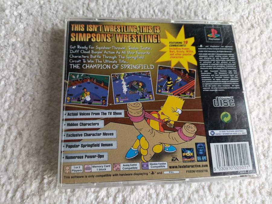 The Simpsons Wrestling Playstation 1 PAL