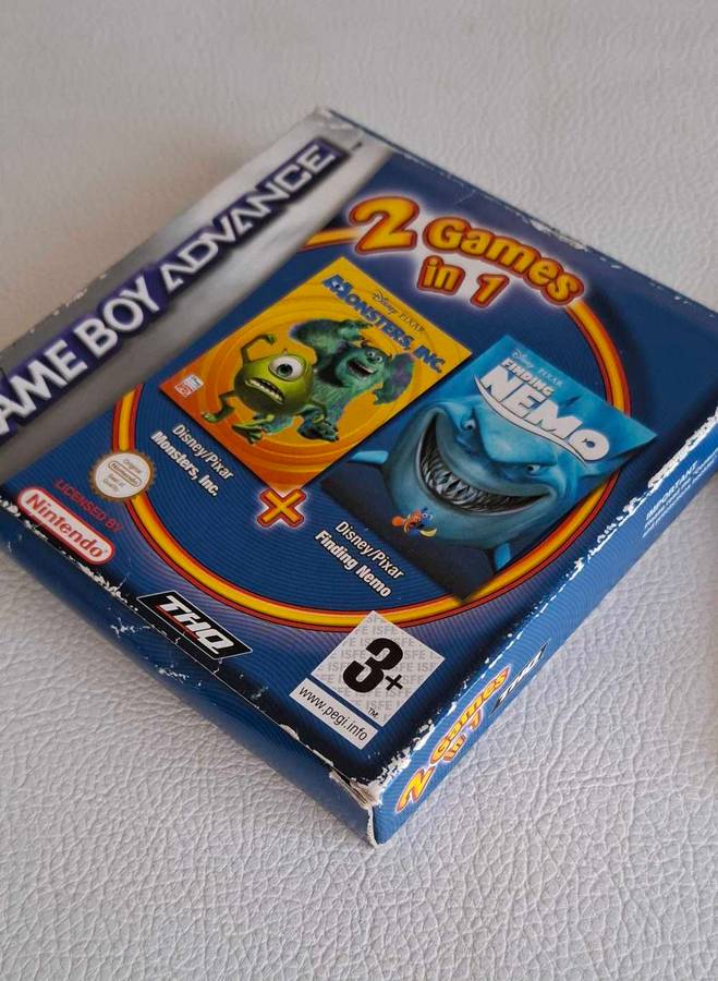 Disney Pixar Monsters Inc + Finding Nemo 2in 1 Gameboy