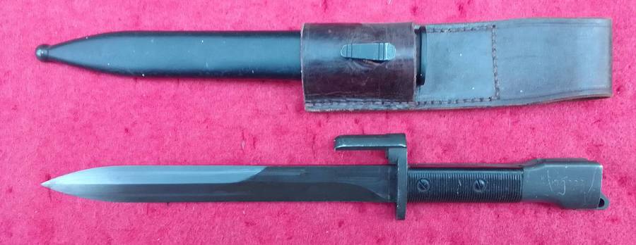 FN FAL BAYONET WITH LEATHER FROG
