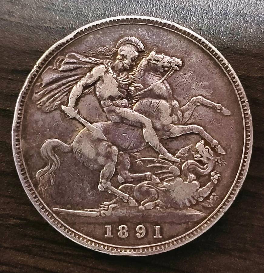1891 Five Shilling Queen Victoria Silver Coin