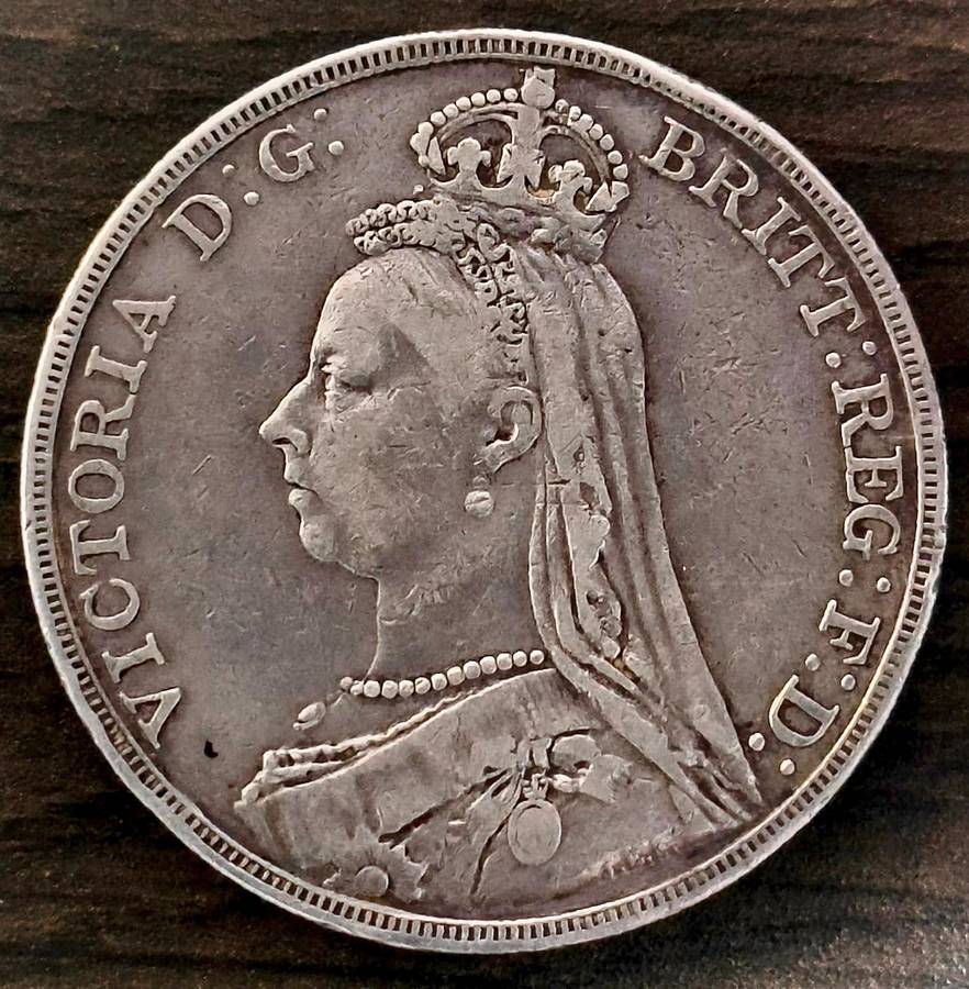 1891 Five Shilling Queen Victoria Silver Coin