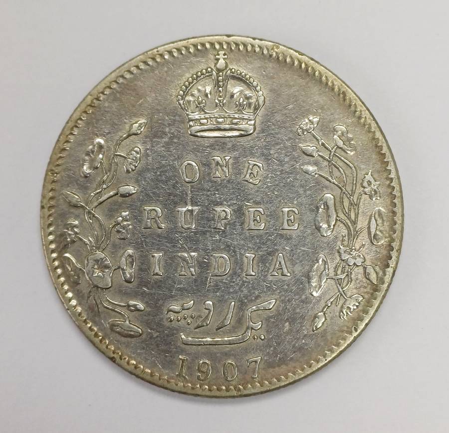 India Silver Rupee 1907