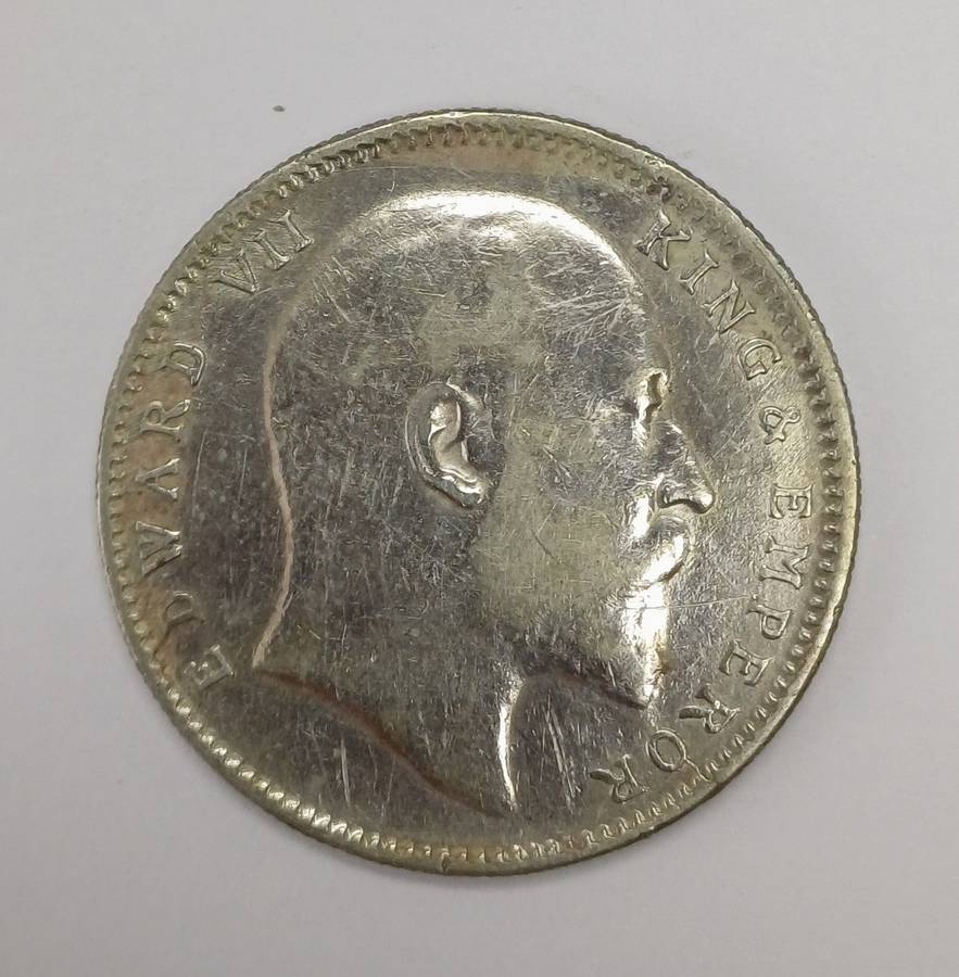 India Silver Rupee 1907