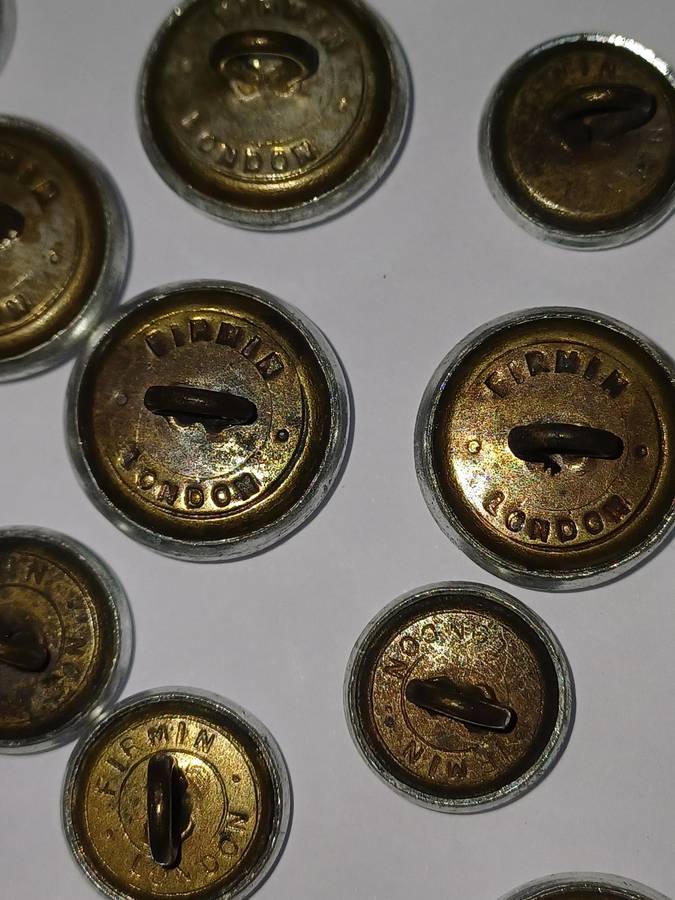 Kings African Rifles Silver Colour Buttons X 22