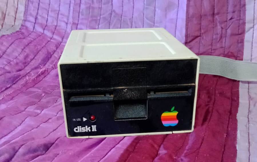 5.25 inch Floppy disk drive for vintage Apple computer.