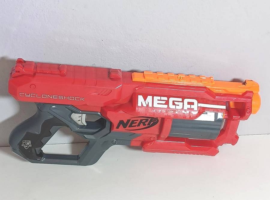 Nerf N-Strike Mega Cycloneshock Revolver Blaster Dart Red Gun Toy