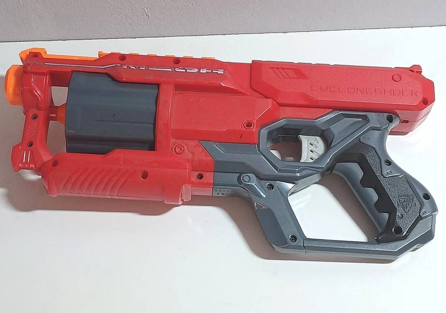 Nerf N-Strike Mega Cycloneshock Revolver Blaster Dart Red Gun Toy