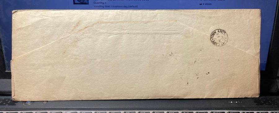 1874 CAPE COLONY - BOOK POST ENVELOPE CAPE TOWN TO GRAHAMSTOWN SINGLE CIRCLE CDS