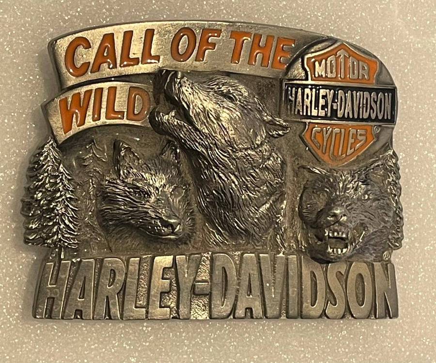 HARLEY DAVIDSON BELT BUCKLE 1994 BARON USA "CALL OF THE WILD" - UNUSED LIKE NEW!