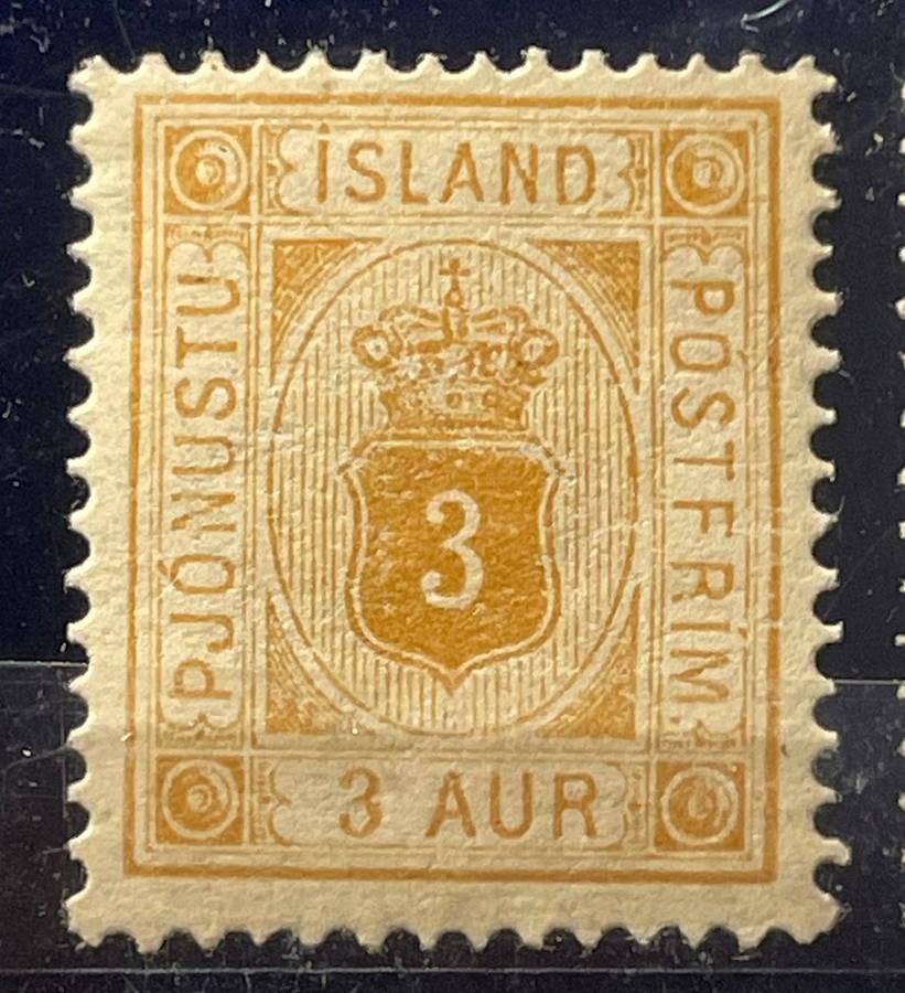ICELAND - 1876 OFFICIALS inscription 'PJONUSTU POSTFRIM' MM