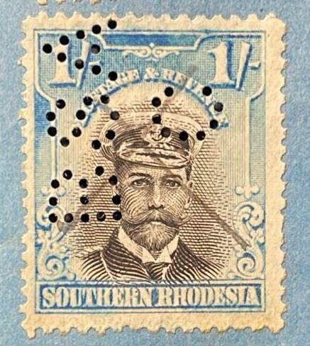 1924 S. RHODESIA - 3 / BLUE & BROWN USED + 1 / (SACC 10) + 6d (SACC 7)