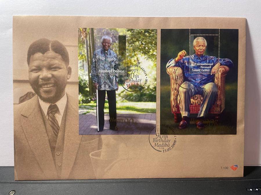 SA - 2008 MANDELA 90TH BIRTHDAY STAMP ISSUE FDC HARDCOVER BOOK