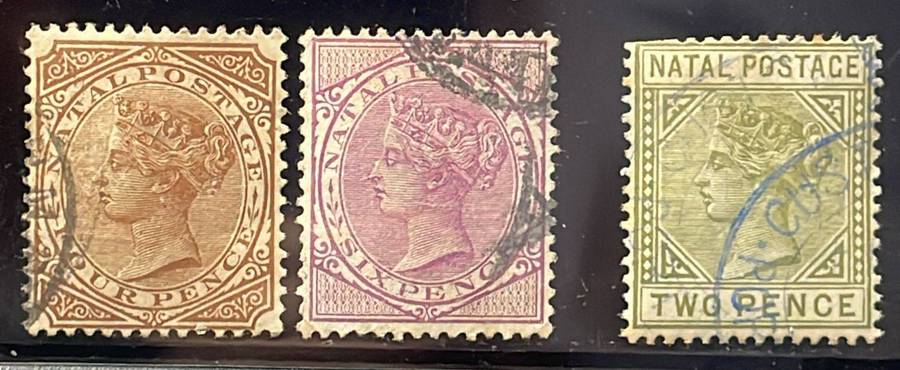NATAL - QV SELECTION 1880'S - 1890'S - VFU - 15 STAMPS